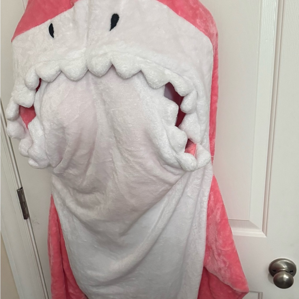 Pink and White Shark Blanket